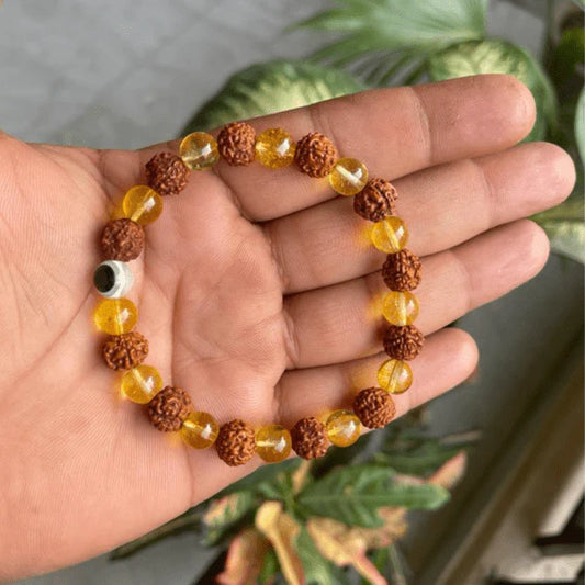 Rudraksha & Citrine Bracelet
