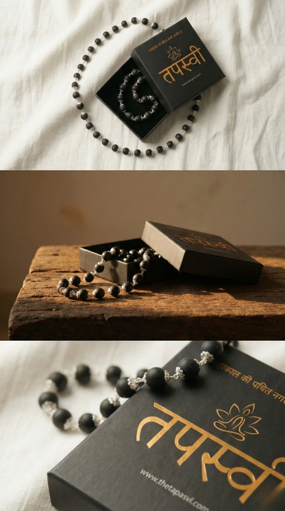 Silver Plated Eternal Karungali Mala - (Govt. Certified)