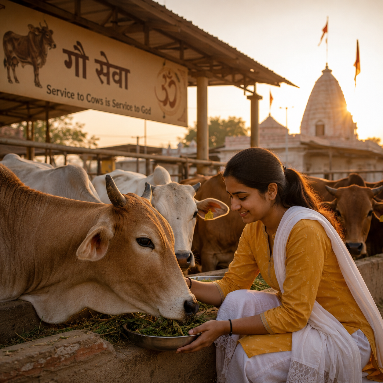 Gau Seva at Shree Dash Bhujanath Ganpati Temple Ujjain