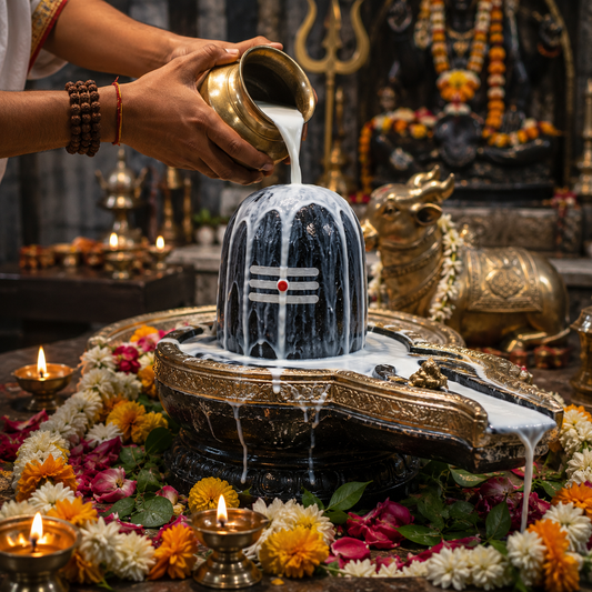 Milk Abhishek at Hatkeshwar Mahadev Temple, Ujjain