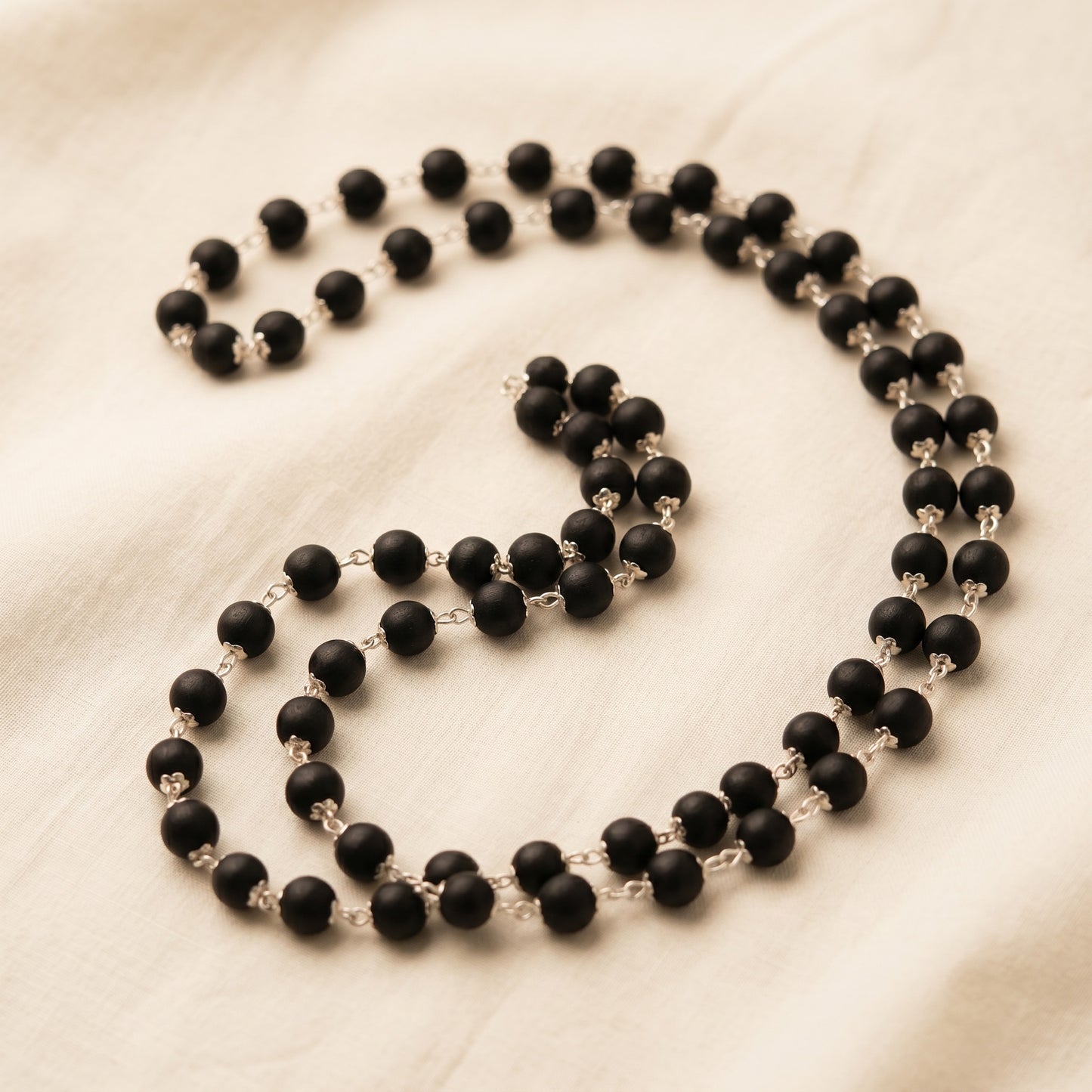 Silver Plated Eternal Karungali Mala