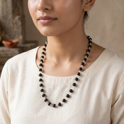Silver Plated Eternal Karungali Mala