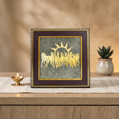 07 Horses On Raw Pyrite Frame