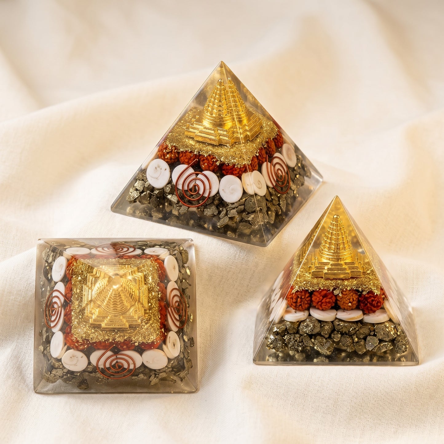 Lakshmi Pyramid With Pyrite