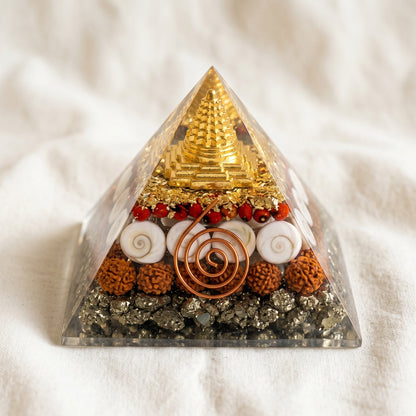 Lakshmi Pyramid With Pyrite