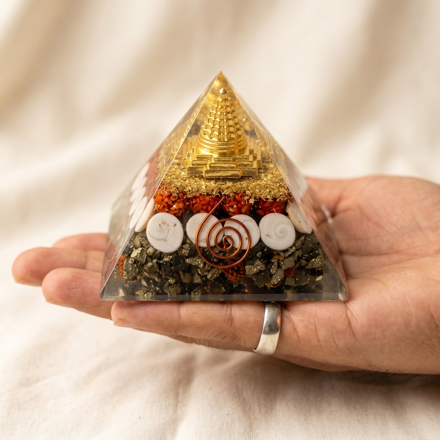 Lakshmi Pyramid With Pyrite