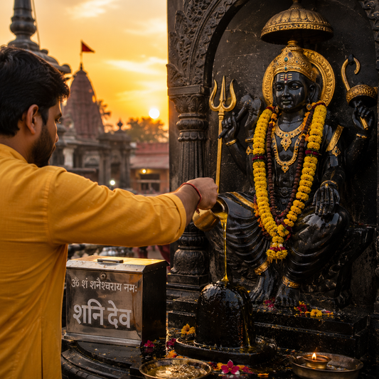 Mustard Oil to Shani Dev at Navgrah Shani Temple Ujjain